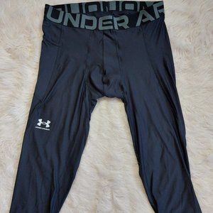 Under Armour Men's Black HeatGear Compression Capri Crop Tights Size XL